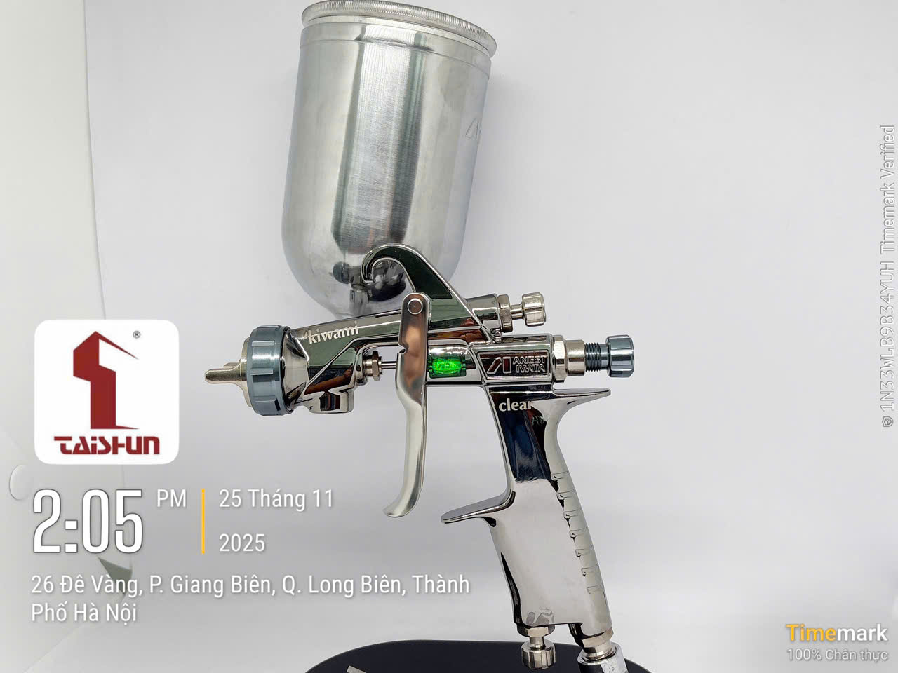 Súng phun Kiwami1 chuyên dụng phun sơn ô tô cốc ngang